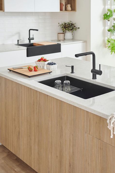 Scandinavian Farmhouse Kitchen, Blanco Silgranit Sink, Silgranit Kitchen Sink, Blanco Sinks, Single Sink Kitchen, Granite Composite Kitchen Sink, Silgranit Sink, Single Hole Kitchen Faucet, Granite Composite Sinks