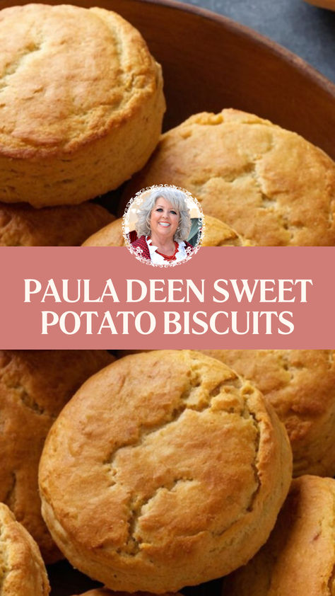 Paula Deen Sweet Potato Biscuits Paula Deen Biscuit Recipe, Sweet Potato Honey Bun Cake Recipe, Sweet Potato Bread Rolls, Paula Deen Biscuits, Sweet Potato Biscuits Paula Deen, Sweet Potato Biscuits Easy, Sweet Potato Biscuit, Sweet Biscuit Recipe, Potato Biscuits Recipe