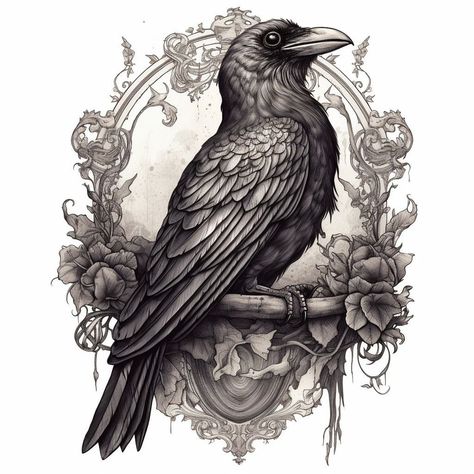 Raven Tattoo Feminine Arm, Raven Tattoo Feminine, Scroll Tattoos, Rabe Tattoo, Witchy Tattoos, Crow Tattoo Design, Magick Art, Left Arm Tattoos, Anime Flower