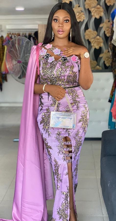 Aso Ebi Lace Styles, Halter Party Dress, To Start A Conversation, African Prom Dresses, Best African Dresses, African Wedding Dress, African Lace Dresses, Exotic Fashion, Mauve Dress