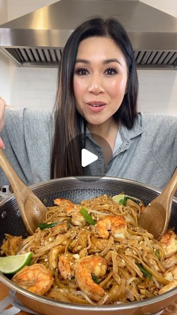 My Nguyen | Save my recipe for Pad Thai! My family loves any noodle dish and this is a perfect dinner for us. There’s actually a few steps to prep ... | Instagram Pad Thai Noodles Easy, Thai Flat Noodles Recipe, Banh Pho Noodles Recipe, Rice Noodles With Shrimp, Fish And Noodles Recipes, How To Make Pad Thai, Thai Pad Thai Recipe, Pad Thai Recipe Videos, Thai Dishes Recipes