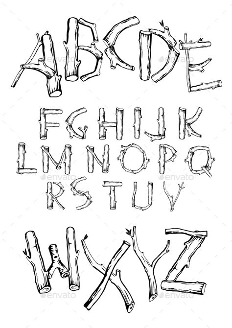 Font of the various branches of the different types of trees. Fonts For Logos, Nature Letters, Types Of Trees, Nature Font, Tag Alphabet, Handwriting Logo, Fonts Lettering, Free Handwriting, Lettering Alphabet Fonts