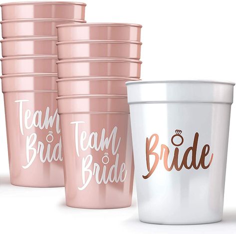 Bridal Shower Cups, Team Bride Bachelorette, Bride Tribe Bachelorette, Bride Cup, Bridesmaid Cups, Bachelorette Cups, Gold Bachelorette Party, Gold Bachelorette, Bachelorette Party Cups