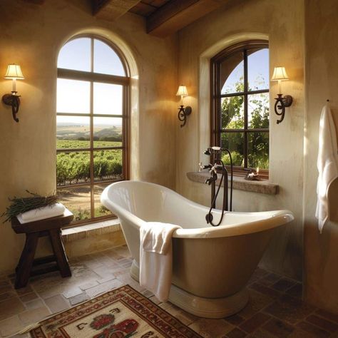 Top 11 Tuscan Interior Design Ideas: Enhancing Rustic Charm with Perfect Lighting and Ambiance | Florgeous Tuscan Bathroom Decor, Tuscany Style Home, Tuscan Interior Design, Tuscan Bedroom, Tuscan Living Rooms, Hamptons Interior Design, Italy Project, Tuscan Interior, Tuscan Bathroom