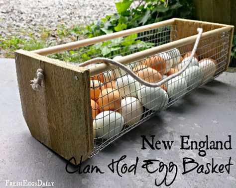 Here is a practical project you can build to help you carry all those chicken eggs into the house. Simple construction and a good design make this a must-have for your chicken coop. See the instructions at fresheggsdaily.com here… How To Build A Chicken Egg Gathering Basket Chicken Wire Projects, Chicken Wire Crafts, Garden Basket, Building A Chicken Coop, Chicken Diy, Diy Chicken Coop, Have Inspiration, Egg Basket, Diy Basket