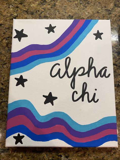 Alpha Chi Omega Painting, Axo Painting, Alpha Chi Omega Canvas, Phi Mu Canvas, Chi Omega Canvas, Big Little Basket, Alpha Chi Omega, Alpha Chi, Phi Mu