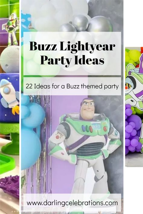 Buzz Lightyear Party Ideas. To Infinity and Beyond party, the best Buzz themed party ideas. #buzzlightyearparty #toystoryparty Buzz Lightyear Birthday Cupcakes, Diy Buzz Lightyear Cake, Buzz Lightyear Themed Food, Buzz Lightyear Party Games, Buzz Lightyear Food, Toy Story 3 Party, Buzz Lightyear Party Food, Buzz Lightyear Party Ideas, Buzz Lightyear Theme Party