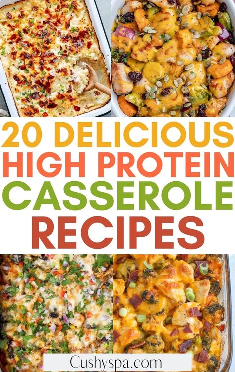 You can easily create more healthy high protein dinners for your whole family with these incredible high protein casserole recipes. With these healthy casseroles, you can enjoy more delicious high protein meal leftovers all week long. #Casseroles #HighProtein Protein And Veggie Casseroles, Casserole Meals Healthy, Healthy Meal Prep Casserole Recipes, Healthy Easy Casserole Recipes For Dinner, Healthy Oven Casserole Recipes, Healthy Proteins For Dinner, Easy Casseroles For Dinner Healthy, High Protein Light Dinner, Lean Casserole Recipes