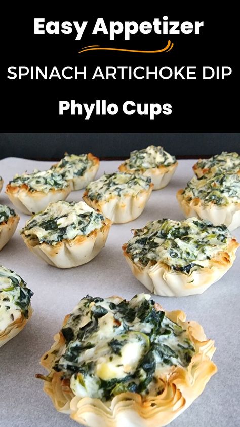 Spinach Artichoke Bites, Best Finger Foods, Artichoke Bites, Appetizer Christmas, Baked Spinach Artichoke Dip, Baked Spinach, Phyllo Cups, Spinach Artichoke Dip, Party Appetizers