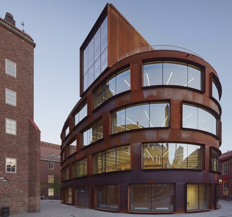 KTH School of Architecture / Tham & Videgård Arkitekter Tham Videgård, Swedish Architecture, Weathering Steel, School Of Architecture, School Building, Corten Steel, Brick Building, Metal Buildings, School Architecture