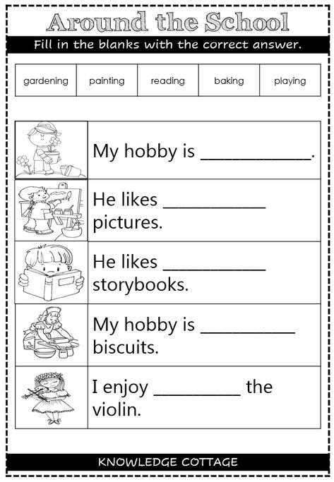 MY HOBBY WORKSHEET YEAR 1 Hobbies Worksheet For Kindergarten, Year 1 English Activities, Hobbies Worksheet English, Hobbies Worksheet For Kids, Ks1 Activities, Kindergarten English Worksheets, Year 1 English, Nursery Worksheets, English Tutor