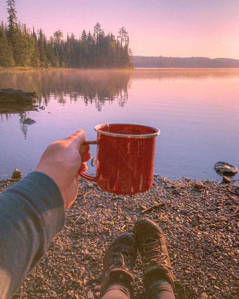 morning coffee at camp in the boundary waters of minnesota Backpacking Places, Midwest Camping, Backpacking Destinations, Backpacking Trails, Hello Stranger, Spring Camping, Backpacking Trips, Midwest Travel, Day Backpacks