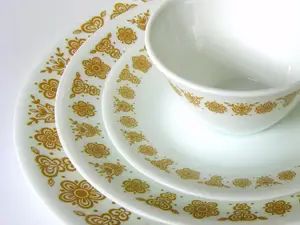 Corelle Plates, Corelle Dishes, Corelle Dinnerware, Vintage Corelle, Dishes Plates, Gold Dinnerware, Vintage Memory, Oldies But Goodies, Childhood Toys