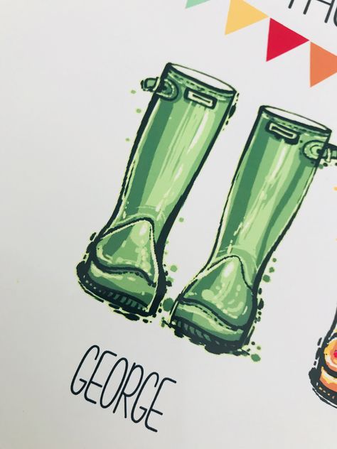 Gumboots Drawing, Rubber Boots Drawing, Rain Boot Drawing, Wellies Drawing, Rain Boots Drawing, Welly Boots Drawing, Boots Sketch Illustration Fashion, Wellington Boot, Wellington Boots