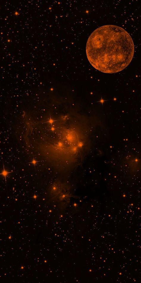 Orange Planets Aesthetic, Amber Wallpaper Aesthetic, Orange And Black Aesthetic Wallpaper, Orange And Black Aesthetic Dark, Orange Moon Wallpaper, Orange Star Aesthetic, Orange Space Aesthetic, Dark Orange Wallpaper Aesthetic, Black And Orange Aesthetic Wallpaper