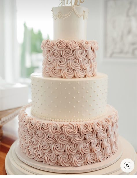 Four Tier Cake, Wedding Cakes Pink And White, Four Tier Wedding Cakes, Wedding Cake 3 Tier Elegant, 3 Tier Wedding Cake Designs, Two Tier Wedding Cake Elegant, Quinceañera Cake Ideas, Wedding Cakes 3 Tier, Quinceñera Cake