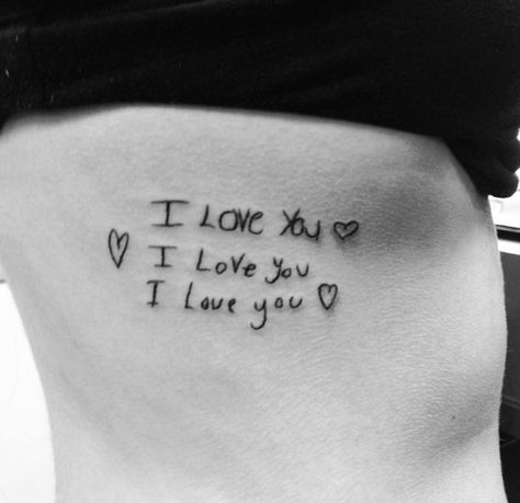 Kid Tattoos For Moms, Rib Tattoo Quotes, Tattoo Words, Handwriting Tattoos, Forearm Tattoo Quotes, Pretty Tattoo, Love Yourself Tattoo, Brother Tattoos, Special Tattoos