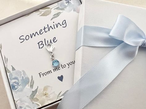 Something Blue For Bride, Something Blue Person Proposal, Ideas For Something Blue For Bride, Something New Something Blue, Some Thing Old Something New Something Borrowed Something Blue, Something Blue Wedding Bouquet Charm, Old New Borrowed Blue, Bridesmaid Gifts From Bride, Wedding Gifts For Friends