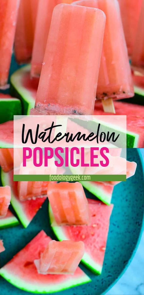 Real Fruit Popsicles, Fresh Fruit Popsicles, Watermelon Popsicles Recipe, Fudge Popsicles, Fruit Popsicle Recipes, Fruit Ice Pops, Homemade Fruit Popsicles, Frozen Popsicles, Lemonade Popsicles