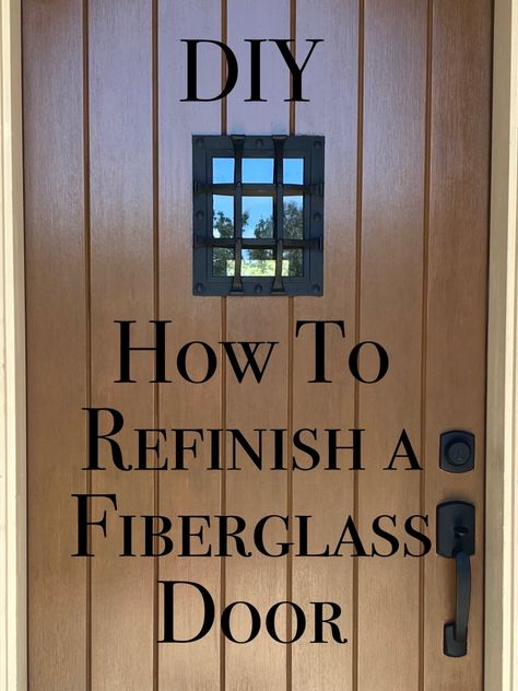 First Impressions Matter; How To Refinish A Fiberglass Door - Nature Way Gel Stain On Fiberglass Front Door, How To Refinish A Fiberglass Front Door, Painting Fiberglass Door Front Entry, Front Door Trim Ideas, Painting Fiberglass Door, Stain Fiberglass Front Door, Front Door Sidelights, Stained Front Door, Wood Storm Doors