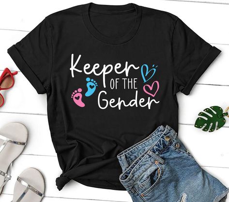 Keeper Of The Gender Shirt, Gender Reveal TShirt, Pregnant Tshirt, Pregnancy Announcement Gift Idea, Baby Boy Baby Girl Future Mom Shirt You've now found the staple t-shirt of your wardrobe. It's made of a thicker, heavier cotton, but it's still soft and comfy. And the double stitching on the neckline and sleeves add more durability to what is sure to be a favorite! * 100% ring-spun cotton * Sport Grey is 90% ring-spun cotton, 10% polyester * Dark Heather is 65% polyester, 35% cotton * 4.5 oz/y² Funny Gender Reveal, Keeper Of The Gender Shirt, Baby Shower Shirt, Keeper Of The Gender, Gender Announcement, Baby Shower Shirts, Gender Announcements, Gender Reveal Shirts, Gender Party