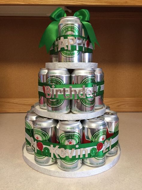 Beer Can Cakes, Beer Cakes, Birthday Beer Cake, Birthday Boyfriend, Birthday Beer, Beer Cake, Diy Gifts For Dad, Beer Birthday, Beer Party