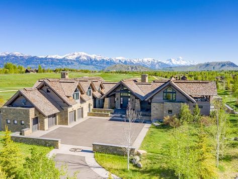 3115 S Water Cress Ln, Jackson, WY 83001 | Zillow Water Cress, Lodge Style Home, Jackson Wy, Colonial Farmhouse, Jackson Wyoming, Rich Home, American House, Lodge Style, Wood Stone