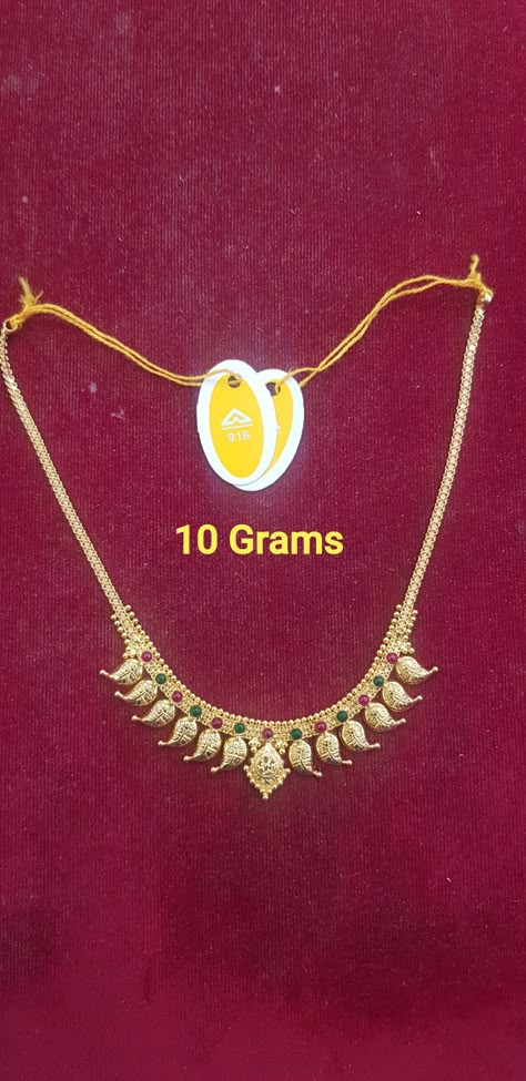 10 Gram Mangalsutra Design, 10gm Gold Necklace, 10 Gram Necklace Gold, Light Weight Gold Pendant Set, 10 Gram Gold Necklace Design, 10 Grams Gold Necklace Indian, Simple Necklace Designs, Bridal Necklace Designs, Gold Bridal Necklace