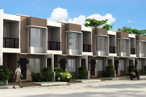 Small Row House Design, Apartment Exterior Design, Row House Design, House Plans Australia, Two Storey House Plans, Glass House Design, Townhouse Exterior, Apartments Exterior, Apartment Exterior