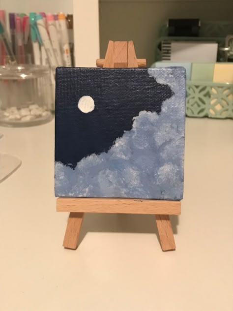 Art Ideas For Mini Canvas, Painting Ideas For Tiny Canvas, Painting On A Mini Canvas, Things To Draw On Small Canvas, Mini Easel Ideas, Canvas Painting Designs Simple, Things To Paint Small Canvas, Ideas For Small Canvas Paintings, Mini Painting Aesthetic