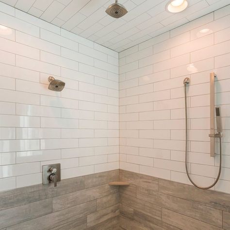 Steam Shower Ideas: 15 Ways to Upgrade Your Bathroom Master Bath Steam Shower Ideas, Master Bathrooms With Steam Showers, Steam Shower Tile, Turn Shower Into Steam Room, Steamshower Bathroom, Steam Shower Ideas, Bathroom With Steam Shower And Sauna, Steam Showers Bathroom Master Bath, Large White Tiles