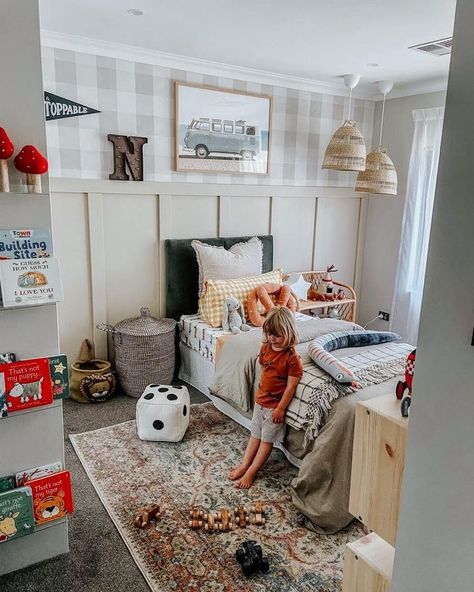 Beautiful Space Wallpaper, Toddler Room Makeover, Toddler Boy Room, Shared Boys Rooms, Diy Toddler Bed, Kids Rooms Inspo, Big Boy Bedrooms, Kids Bedroom Inspiration, Space Wallpaper Toddler Proof Bedroom, Beautiful Space Wallpaper, Boy Room Ideas Toddler, Boys Toddler Bedroom, Toddler Bedding Boy, Boys Train Room, Toddler Room Boy, Toddler Boys Bedroom Ideas, Boy Room Accent Wall