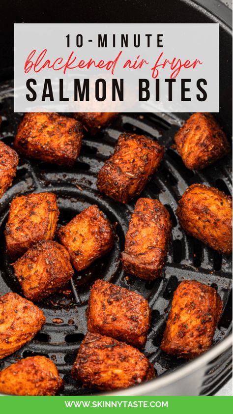 Salmon Bites Recipe, Air Fryer Salmon, Salmon Bites, Honey Garlic Salmon, Air Fryer Fish, Air Fryer Oven Recipes, Fried Salmon, Salmon Dishes, Air Fryer Dinner Recipes