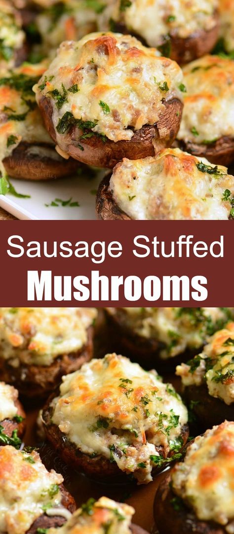 Italian Sausage Cream Cheese, Easy Stuffed Mushroom Recipe, Sausage Cream Cheese, Stuffed Mushrooms Easy, Sausage Stuffed Mushrooms, Mushroom Appetizers, Cheese Stuffed Mushrooms, Cheese Mozzarella, Uk Recipes