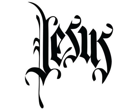 Jesus Script Decal , Jesus Christ Sticker, Jesus Gothic Print Decal , Christian Decal Chrismon Patterns, Christ Has Risen, Cheetah Drawing, Christian Decals, Cornhole Designs, Stickers For Car, Greek Mythology Tattoos, Tattoo Inspiration Men, Mythology Tattoos