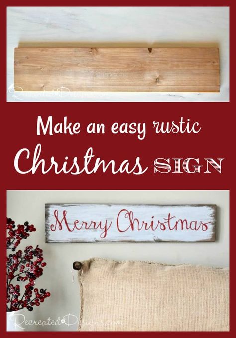 Make a beautiful Scandinavian inspired Christmas sign with step-by-step directions over on the Recreated Designs blog. Christmas Signs Diy, Signs Diy, Counter Decor, Merry Christmas Sign, Christmas Signs Wood, Fun Easy Crafts, Christmas 2017, Christmas Sign, Scandinavian Inspired