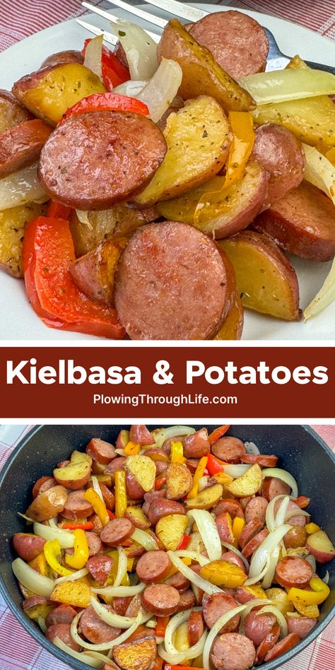 Potatoes Onions And Peppers, Sausage Recipes Potatoes, Turkey Kielbasa Recipes, Kielbasa Casserole, Kilbasa Sausage Recipes, Easy Kielbasa Recipes, Kielbasa Sausage Recipes, Smoked Sausage And Potato Recipe, Potato Recipes Crockpot