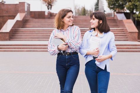 Teenage students in light shirts walking with books Photo | Free Download Walking Reference, Photography Reference, Books Photo, Pose References, Photo Editing Software, Golden Gate, Free Photo, Pose Reference, Free Photos