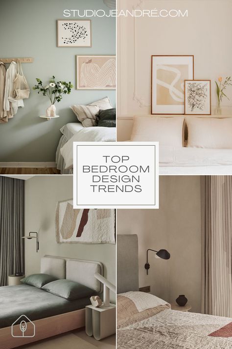 Discover the exciting bedroom design trends that will dominate 2024. Your personal sanctuary deserves a refresh, whether you're seeking tranquility or modern bedroom colours, we've gathered the top bedroom trends for 2024 and bring you the ultimate guide to transforming your bedroom into a haven of style and relaxation. Discover the whole bedroom design ideas with our post #bedroomdesigntrends #homedesign #designtrends Whole Bedroom Design, Modern Bedroom Colors, Mismatched Furniture, Bedroom Colours, Bedroom Design Trends, Textured Bedding, Bedroom Trends, Matching Patterns, Trends For 2024