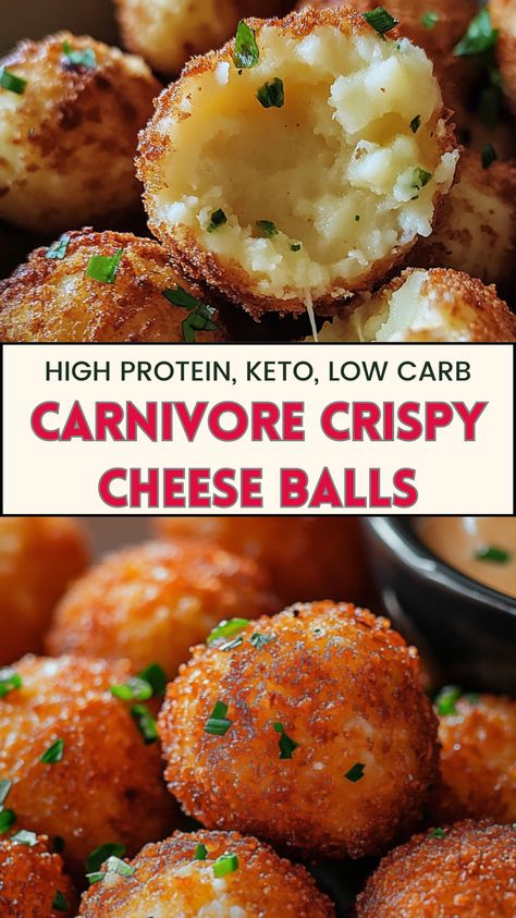 Try these carnivore crispy cheese balls! Made with just a few simple ingredients, they're packed with protein and low carb and perfect for as keto, low carb carnivore snacks. 
Eggs Meat Cheese Diet, Carnivore Food Pyramid, Carnivore Diet For Diabetics, Carnivore Sides Dishes, Carnivore Meat Recipes, Carnivore Appetizer Recipes, Carnivore Recipes Simple Keto Recipes For Parties, Carnivore Popsicles, Carnivore Protein Balls, Keto Snacks For Party, Appetizer Recipes Low Carb, Paleovalley Recipes, Meat Based Appetizers, Carnivore Diet Egg Recipes, Carnivore Sausage Balls