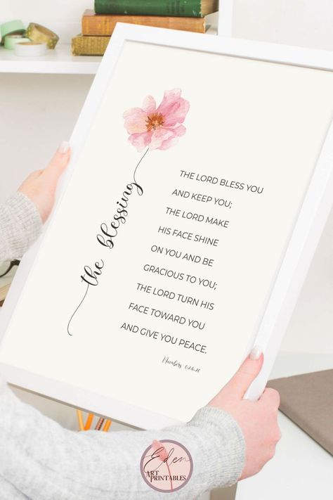 Bible Verse Gift Ideas, Bible Verse Frame, Numbers 6:24-26, Baby Blessing Decor, Christian Baby Shower Ideas, Christian Decor Ideas, Need Aesthetic, Meal Prayer, Prayer Room Decor