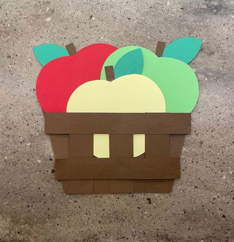 Basket of Apples Craft Kitcardstock Paper Craft for Kids Fall Crafts Kids Crafts - Etsy UK Caeamwl Applws Art For Todds, Basket Of Apples Craft, Apple Construction Paper Craft, Construction Paper Basket, Apple Basket Craft Preschool, Apple Crafts For Toddlers, Apple Basket Craft, Paper Apple Craft, Apples Craft