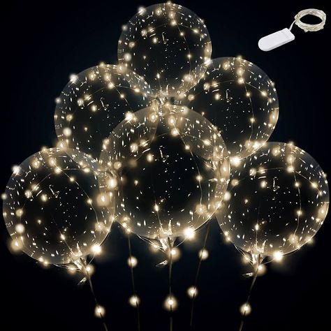 Amazon.com: Light up led balloons (warm white-12 sets with battery) : Toys & Games College Graduation Party Decorations, Bobo Balloons, Balloon Light, Clear Balloon, Light Up Balloons, Indoor Birthday, Led Balloons, Helium Tank, White String Lights