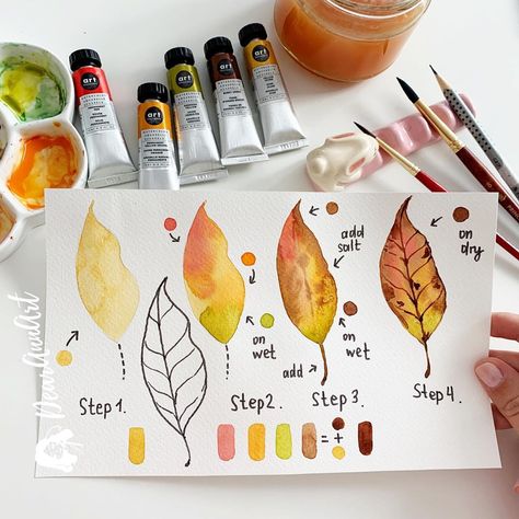 Fruit Drawings, Artist Hue, Watercolor Beginner, Learn Watercolor, Watercolor Paintings For Beginners, Fall Watercolor, Watercolor Painting Techniques, Watercolor Paints, Diy Watercolor