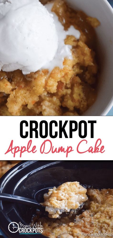 Crockpot Dump Cakes, Crockpot Apple Dump Cake, Party Food Easy, Crockpot Cake, Apple Dump Cake Recipe, Apple Dump Cake, Crockpot Apple, Dump Cake Recipe, Dump Cakes