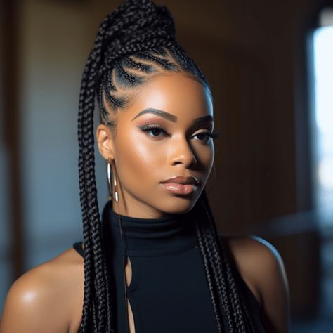 High Ponytail Knotless Box Braids