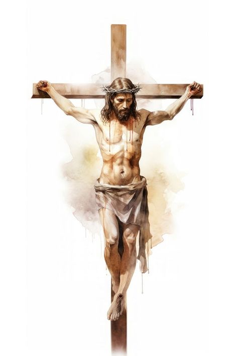 Cross crucifix symbol white background.  | premium image by rawpixel.com / Jennifer Claesson Crucifix Drawing, Jesus Watercolor, Biblical Images, Cross With Jesus, Crucifix Art, Christ On The Cross, Prison Art, Cross Png, Catholic Crucifix