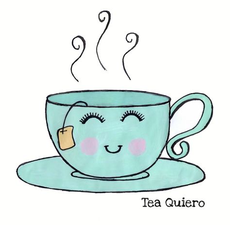 Cartoon Tea Cup, Teacup Illustration, Cute Tea Cups, Journal Pictures, Party Cartoon, Tea Drinks, Dare To Dream, Note Pads, Bullet Journal Doodles