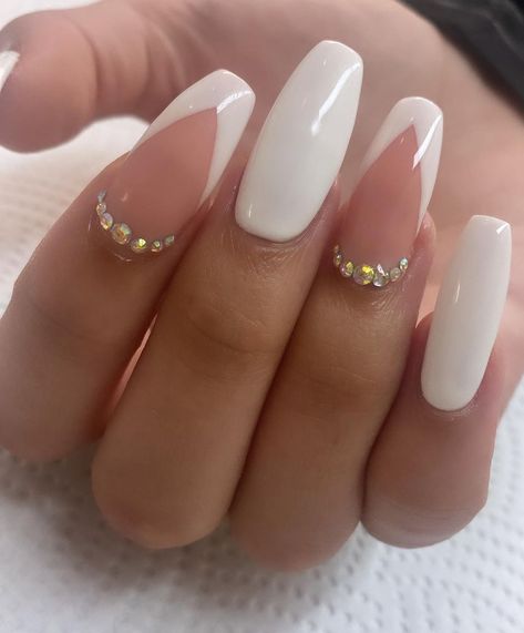 Long White Nail Extensions White Nail Extensions, Long White Nails, Extension Designs, Gel Extensions, White Nail, Nail Extensions, Wedding Shoot, Western Outfits, Wedding Nails