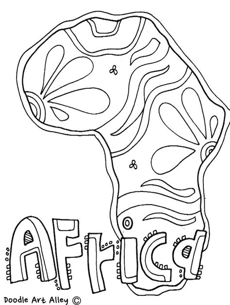 Africa Coloring Pages, Us Map Printable, World Map Coloring Page, Girls Camp Crafts, Kids World Map, African Colors, Map Outline, History Activities, Bookmarks Kids